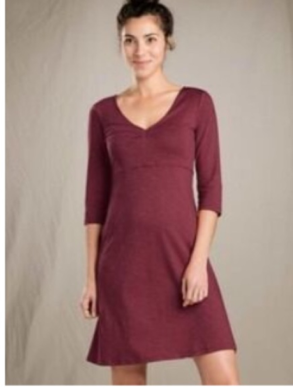 Horny Toad 3/4 Sleeve Dress Knee Length Sz Medium Purple